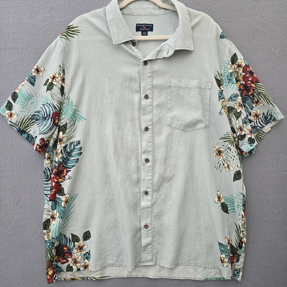 Margaritaville Island Reserve Tropical Linen Men's Shirt XXL Parrothead